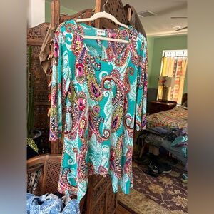 Daisy Queen paisley asymmetrical tunic/dress
